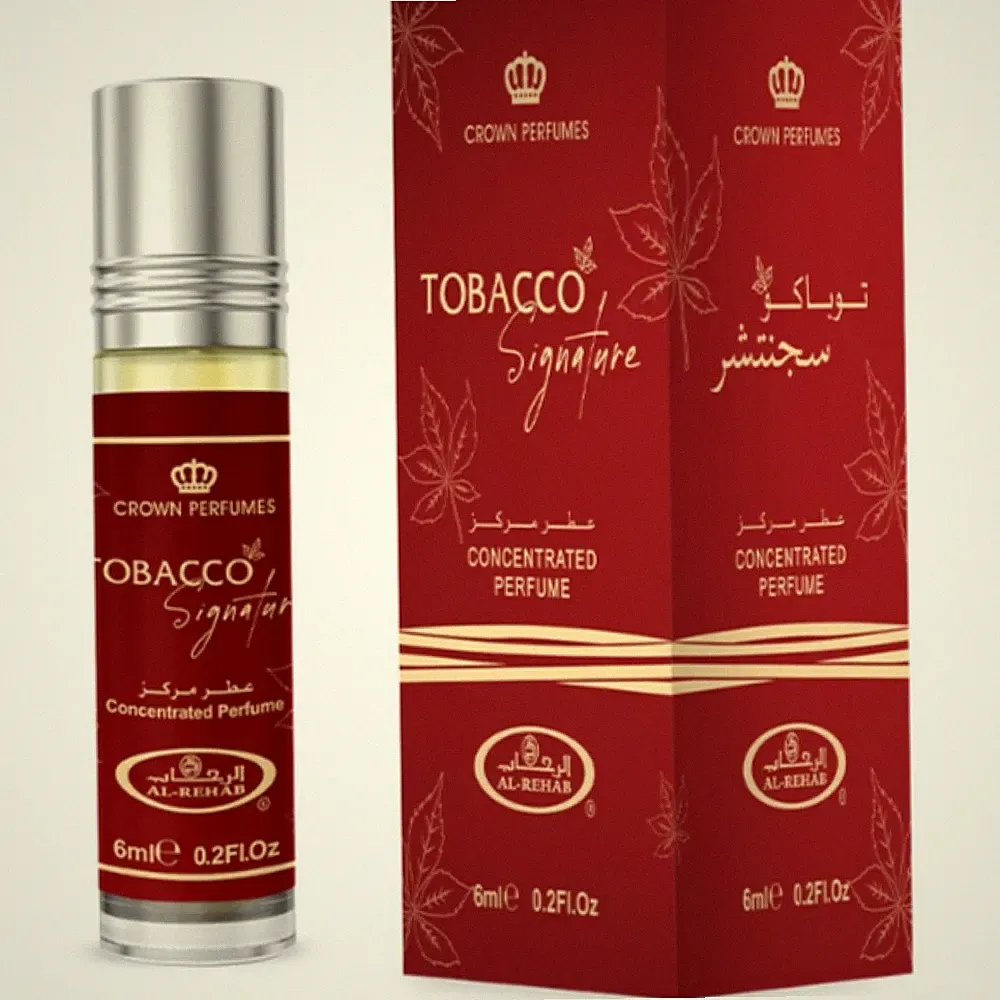 Al Rehab Tobacco Signature Perfume Oil Roll On, 0.2 Fl Oz (6 ml)