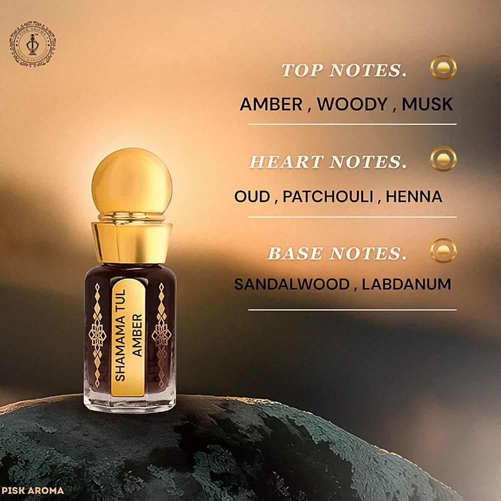 Shamama Tul Amber Attar Oil | Spicy, Woody, Earthy, Warm Amber Fragrance Oil